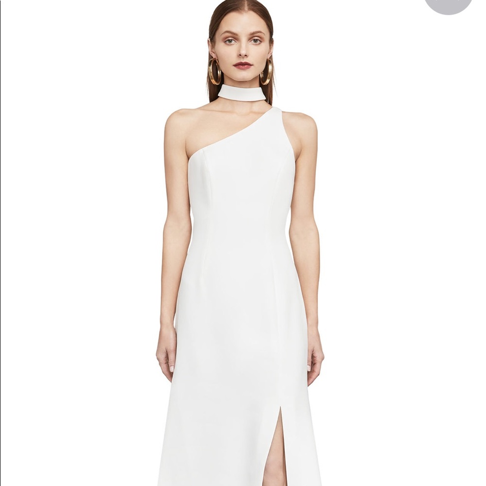 Bcbg white one shoulder gown